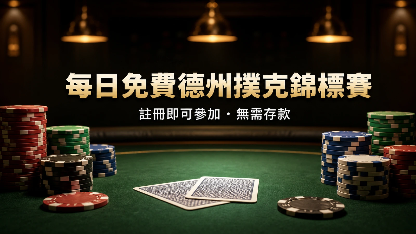 德州撲克牌桌與籌碼