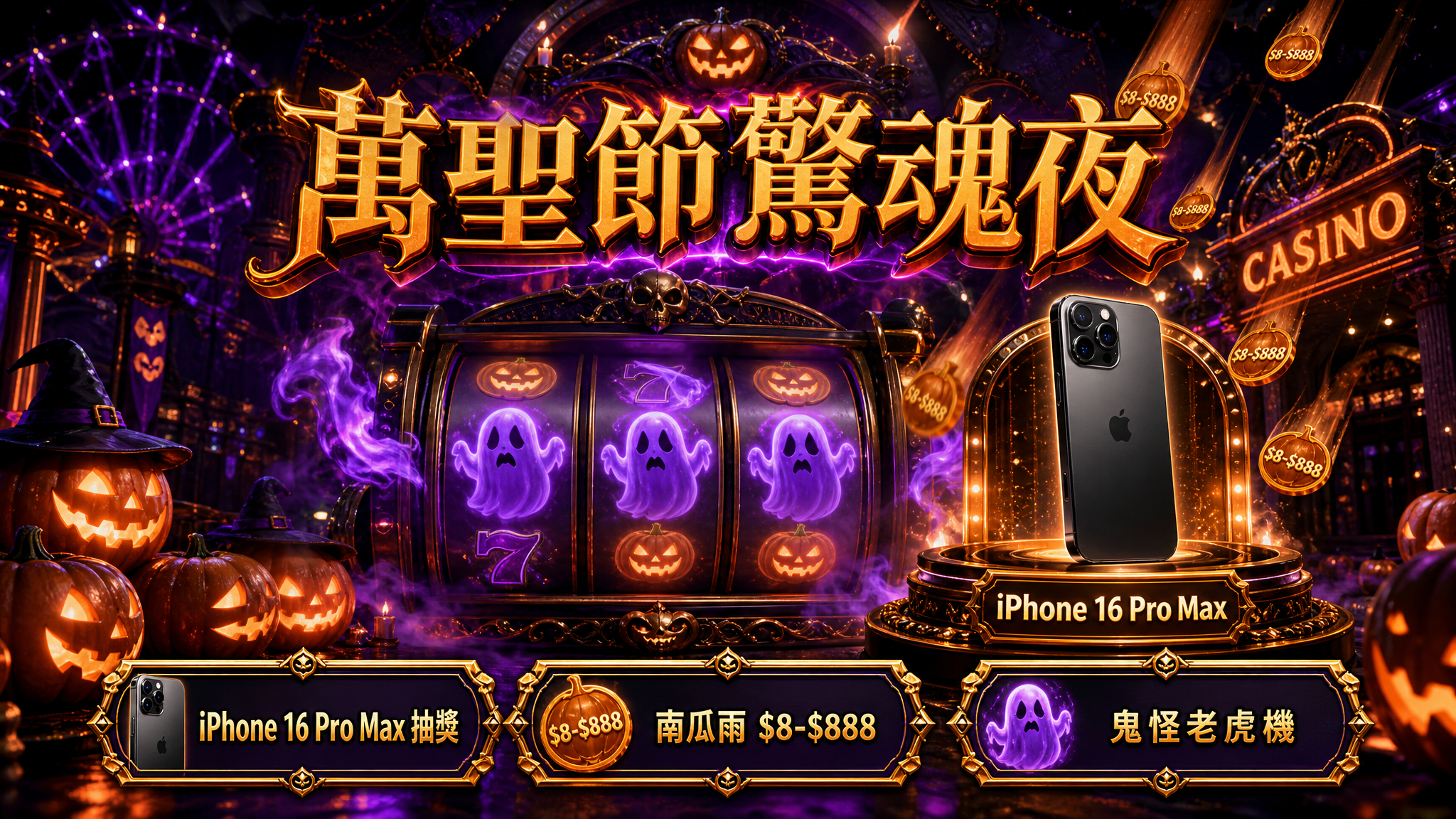 萬聖節驚魂夜：尋找「鬼怪老虎機」贏取 iPhone 16 Pro (歷年活動回顧與 2026 預告)