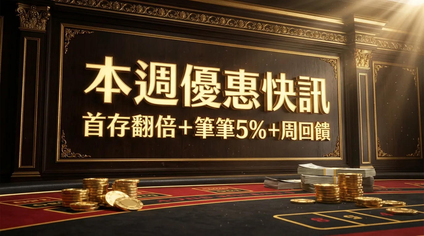 本週優惠快訊｜首存翻倍＋筆筆5%＋周回饋一次睇晒