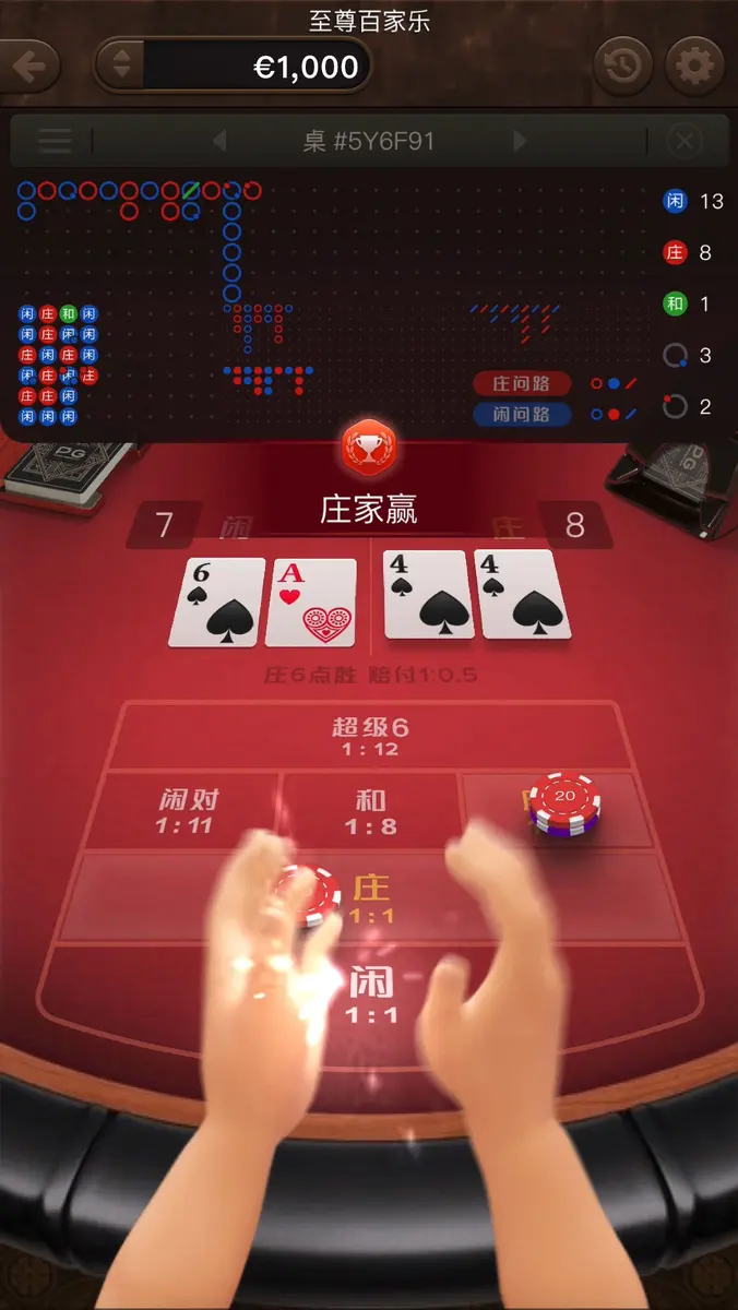 至尊百家樂(Baccarat Deluxe)遊戲總覽 - 中獎畫面